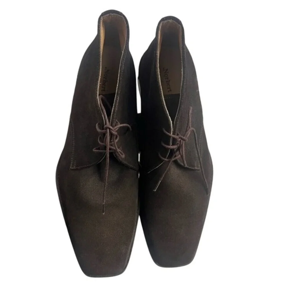 Norbert Bottier Dark Brown Suede Chukka Boots Classic‎ Dress Boots Size 44